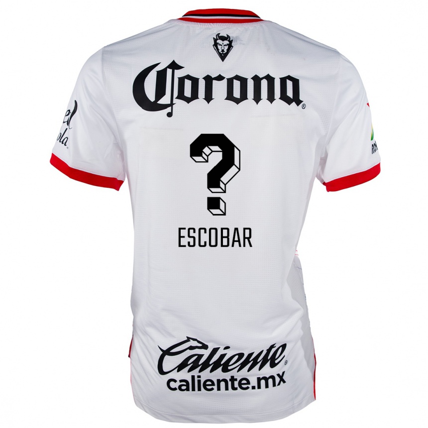 Kids Football Juan Escobar #0 White Red Away Jersey 2024/25 T-Shirt