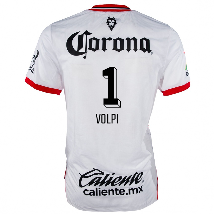 Kids Football Tiago Volpi #1 White Red Away Jersey 2024/25 T-Shirt