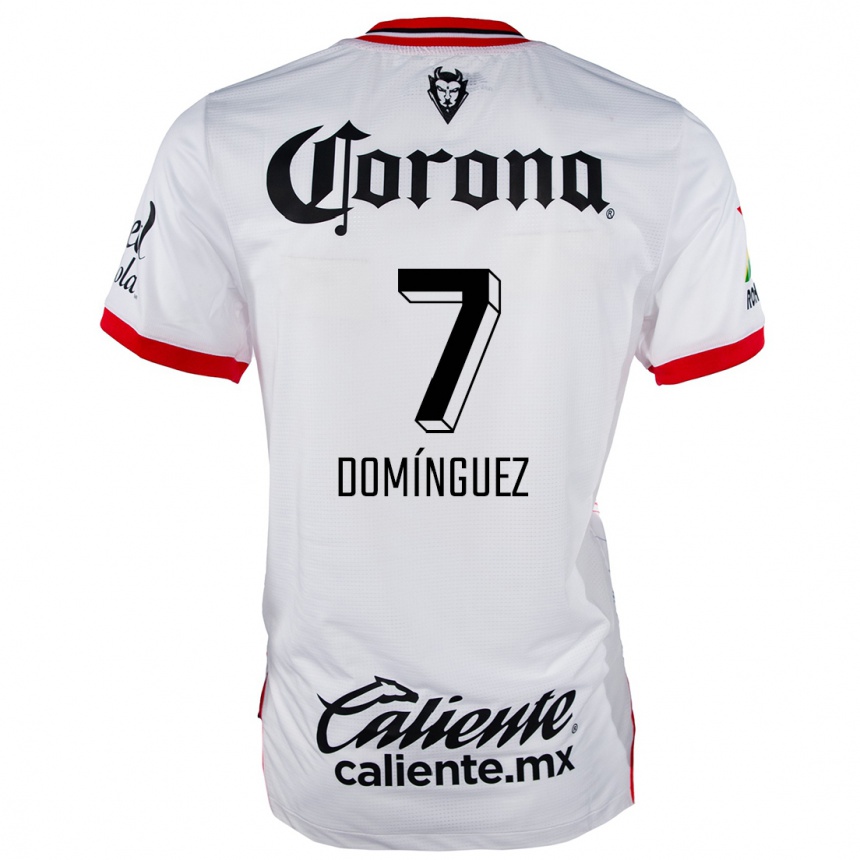 Kids Football Juan Domínguez #7 White Red Away Jersey 2024/25 T-Shirt