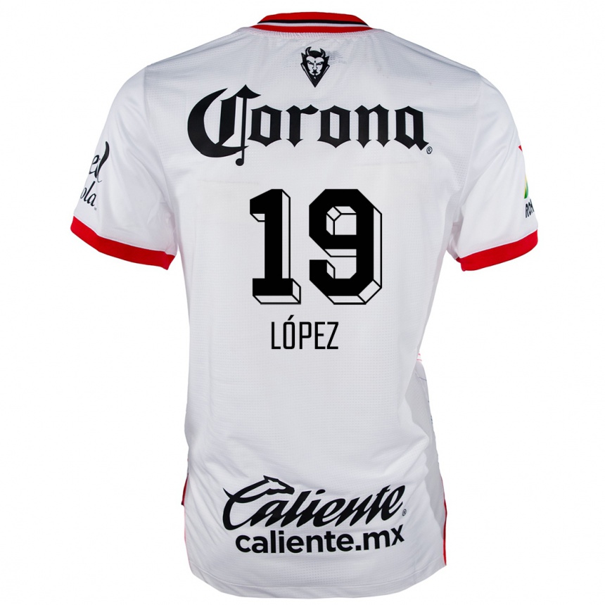 Kids Football Iván López #19 White Red Away Jersey 2024/25 T-Shirt