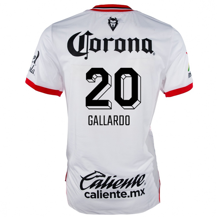 Kids Football Jesús Gallardo #20 White Red Away Jersey 2024/25 T-Shirt