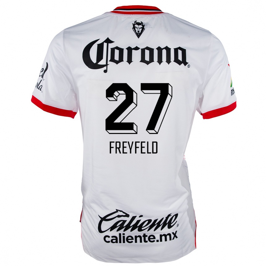 Kids Football Emiliano Freyfeld #27 White Red Away Jersey 2024/25 T-Shirt