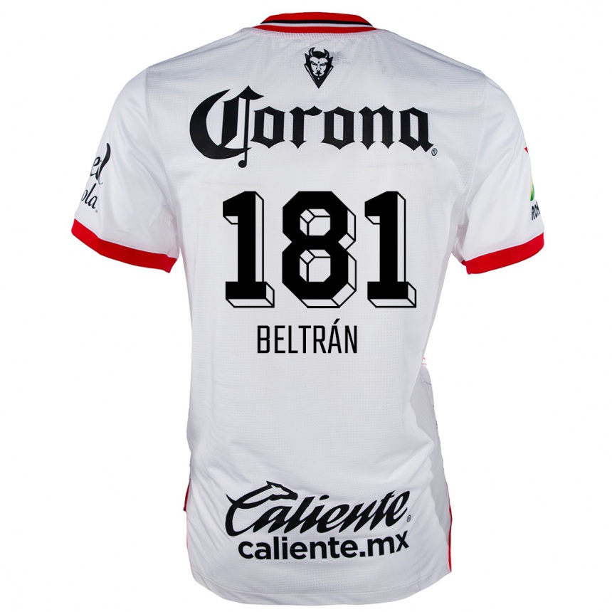 Kids Football Ronaldo Beltrán #181 White Red Away Jersey 2024/25 T-Shirt