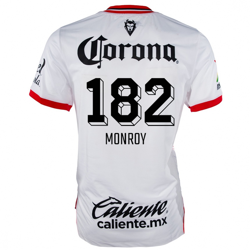 Kids Football Brayan Monroy #182 White Red Away Jersey 2024/25 T-Shirt