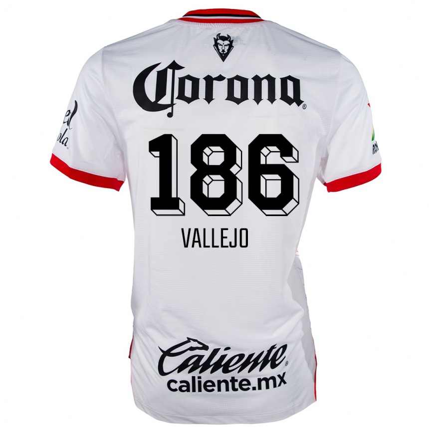 Kids Football Saúl Vallejo #186 White Red Away Jersey 2024/25 T-Shirt