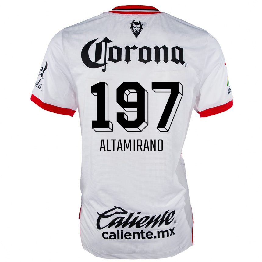 Kids Football Óscar Altamirano #197 White Red Away Jersey 2024/25 T-Shirt