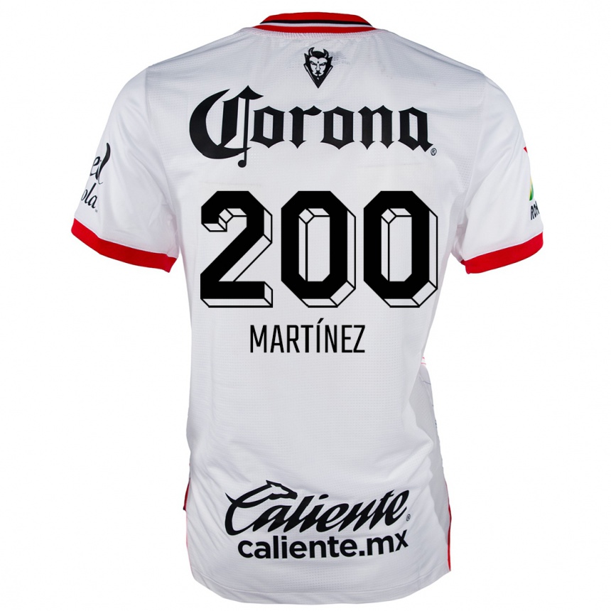 Kids Football Edgar Martínez #200 White Red Away Jersey 2024/25 T-Shirt