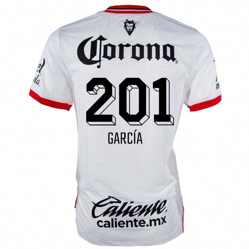 Kids Football Eros García #201 White Red Away Jersey 2024/25 T-Shirt