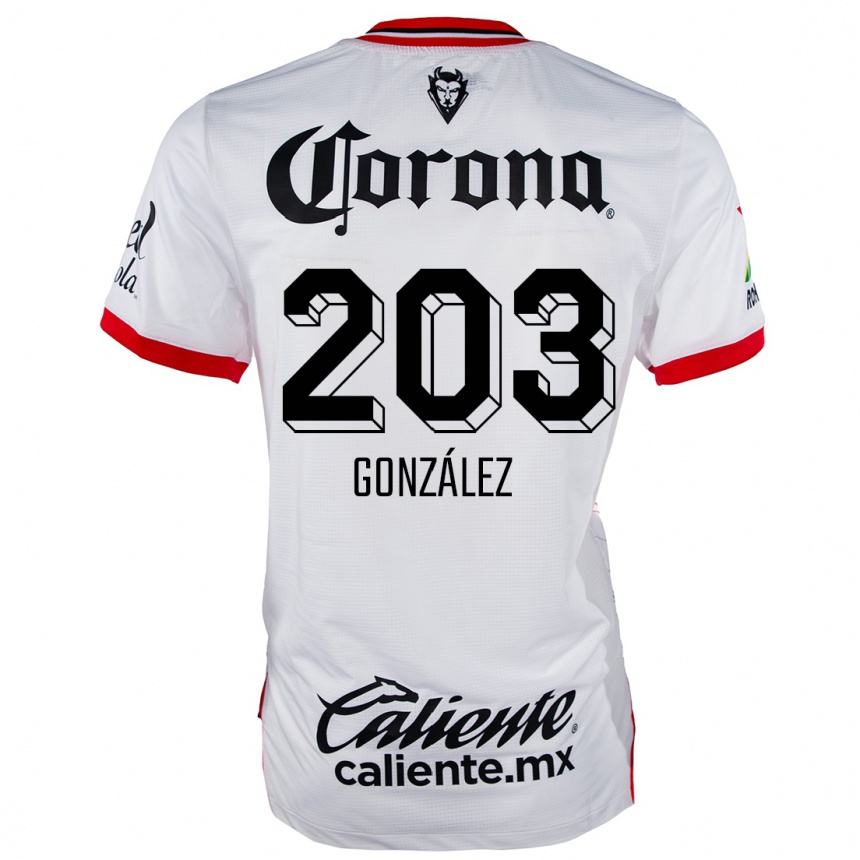 Kids Football Luis González #203 White Red Away Jersey 2024/25 T-Shirt