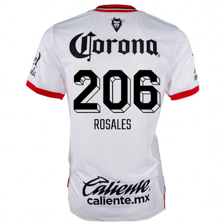 Kids Football Santiago Rosales #206 White Red Away Jersey 2024/25 T-Shirt