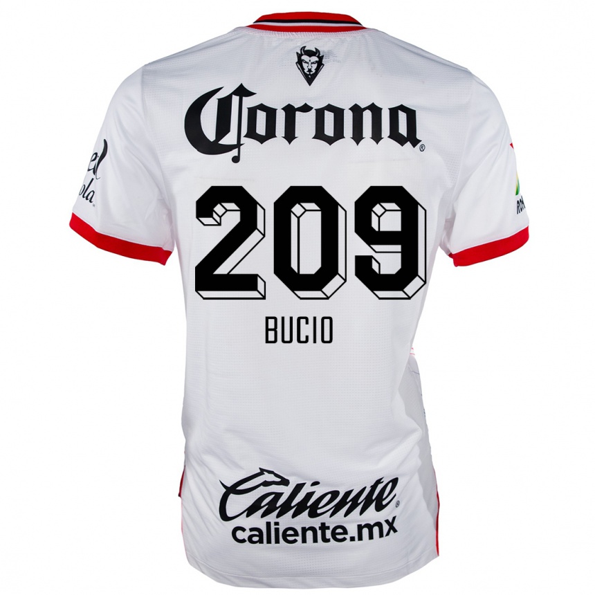 Kids Football Sebastián Bucio #209 White Red Away Jersey 2024/25 T-Shirt