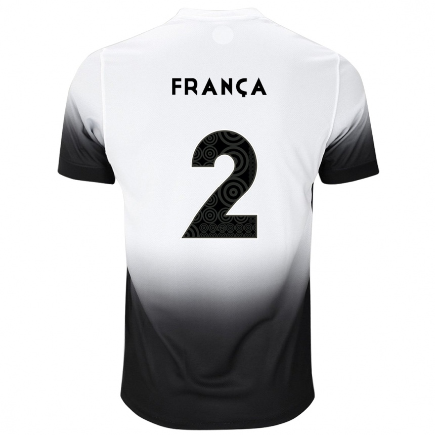 Men Football Matheus França #2 White Black Home Jersey 2024/25 T-Shirt