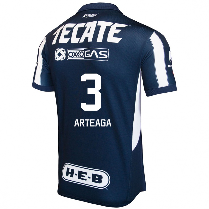 Men Football Gerardo Arteaga #3 Blue Red White Home Jersey 2024/25 T-Shirt