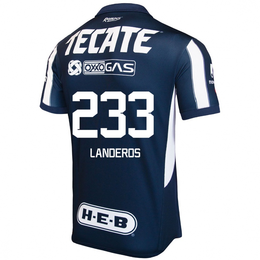 Men Football Jorge Landeros #233 Blue Red White Home Jersey 2024/25 T-Shirt