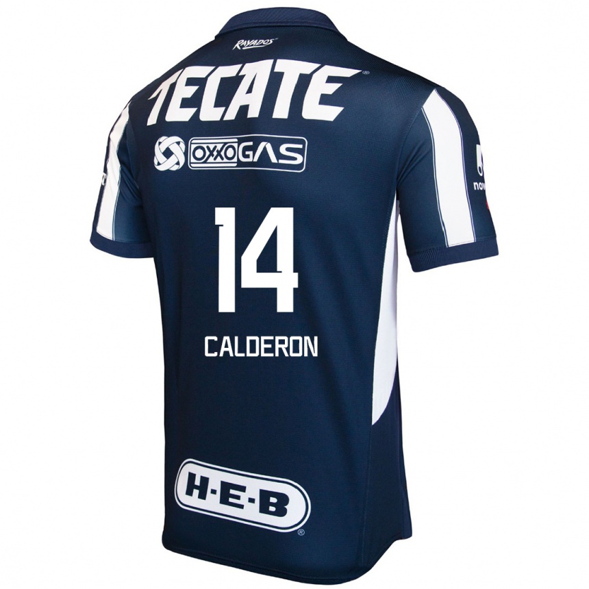 Men Football Alejandra Calderon #14 Blue Red White Home Jersey 2024/25 T-Shirt