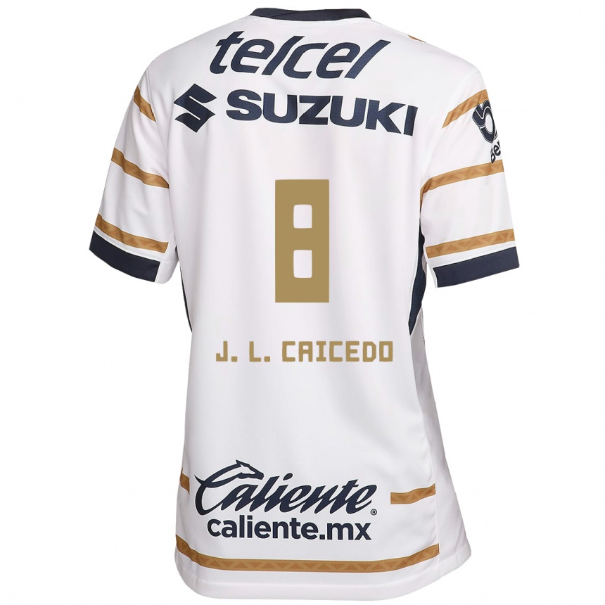 Men Football José Caicedo #8 White Obsidian Home Jersey 2024/25 T-Shirt