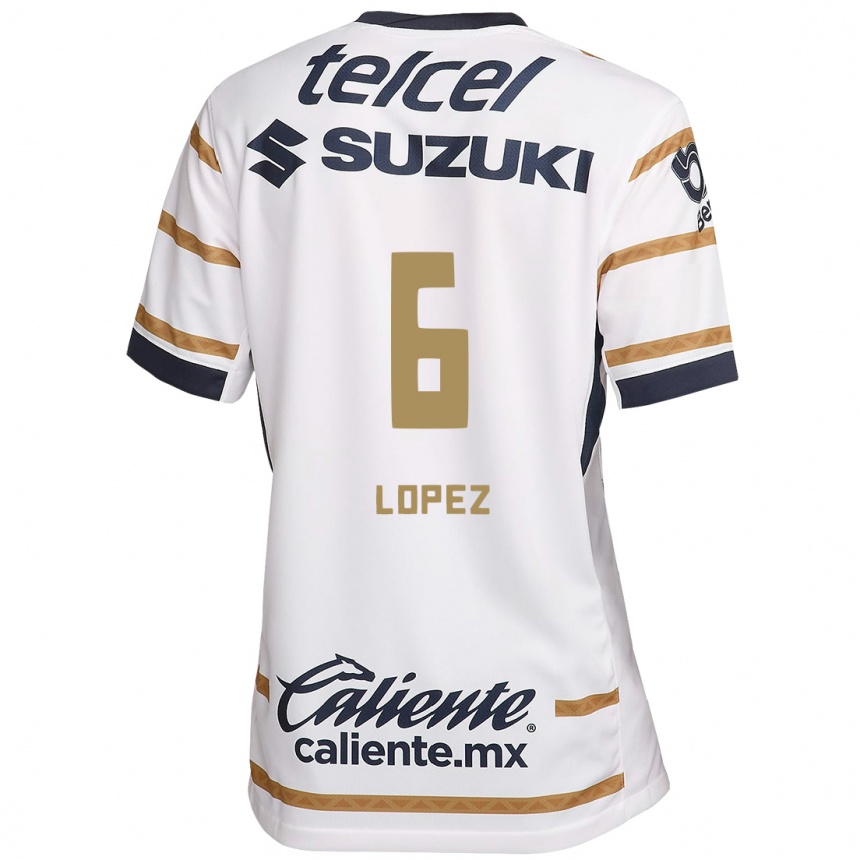 Men Football Nathalia Lopez #6 White Obsidian Home Jersey 2024/25 T-Shirt