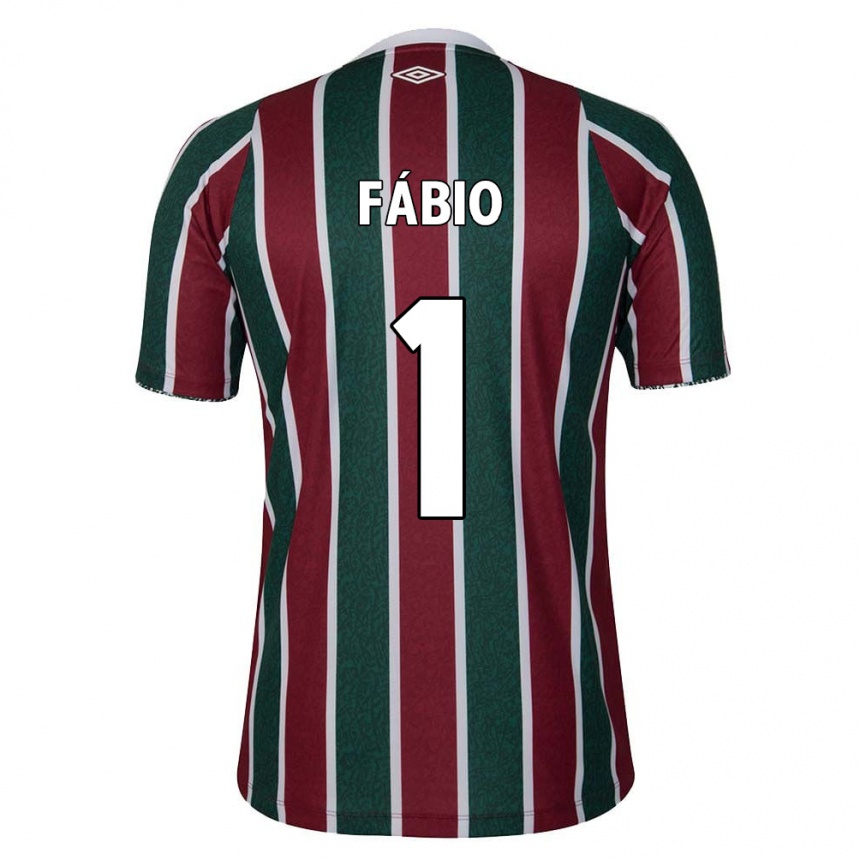 Men Football Fábio #1 Green Maroon White Home Jersey 2024/25 T-Shirt