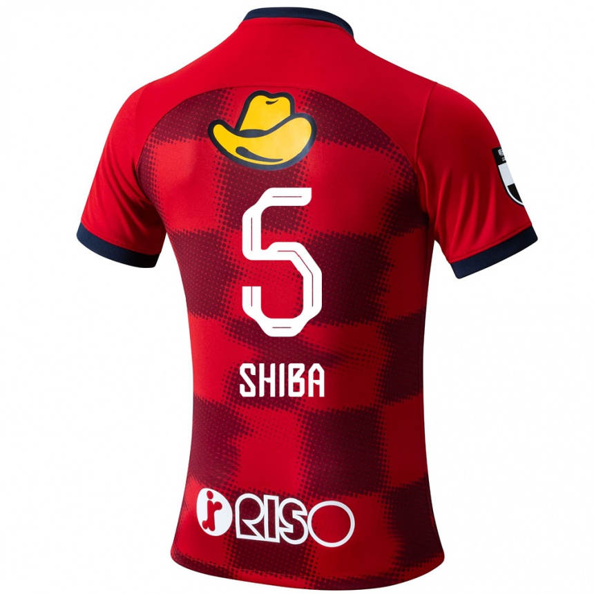 Men Football Rikuto Shiba #5 Red Blue White Home Jersey 2024/25 T-Shirt