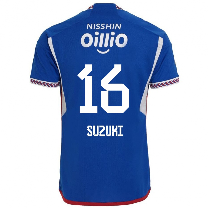 Men Football Kai Suzuki #16 Blue White Red Home Jersey 2024/25 T-Shirt