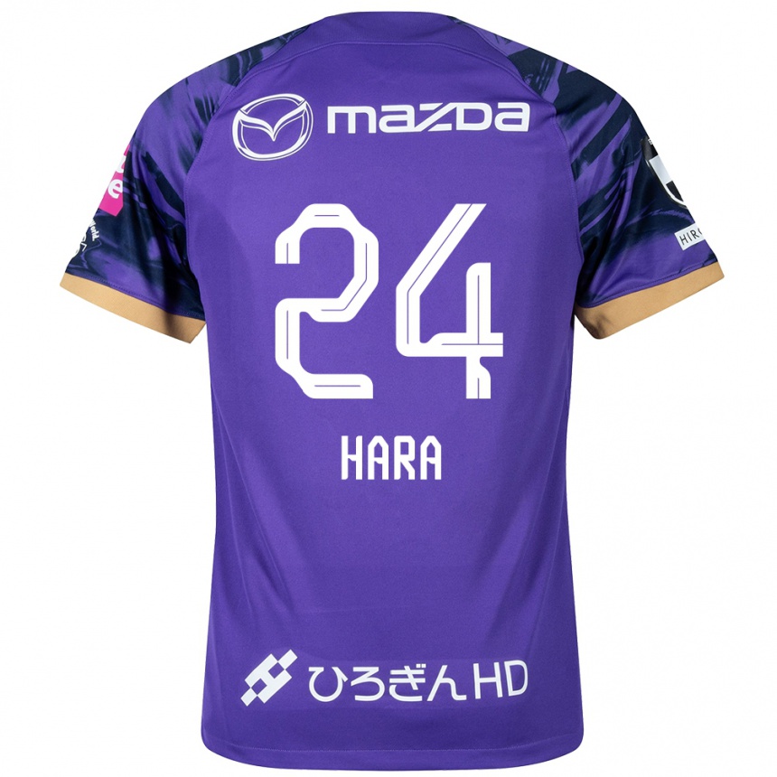 Men Football Minato Hara #24 Purple White Home Jersey 2024/25 T-Shirt