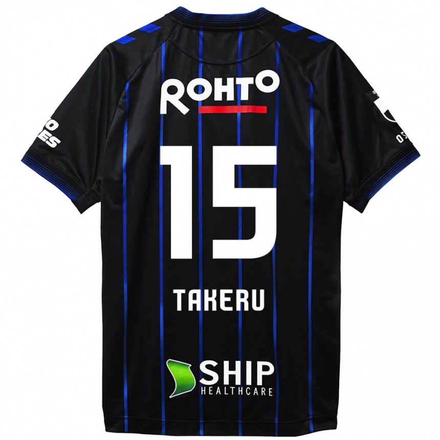 Men Football Takeru Kishimoto #15 Black Blue Home Jersey 2024/25 T-Shirt