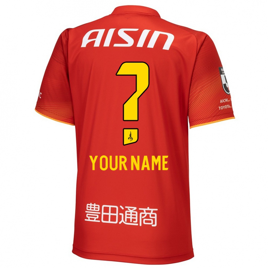 Men Football Your Name #0 Red White Yellow Home Jersey 2024/25 T-Shirt