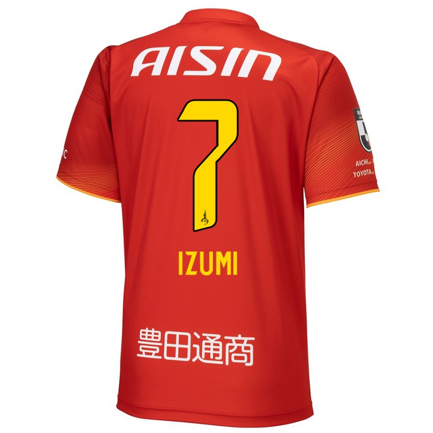 Men Football Ryuji Izumi #7 Red White Yellow Home Jersey 2024/25 T-Shirt