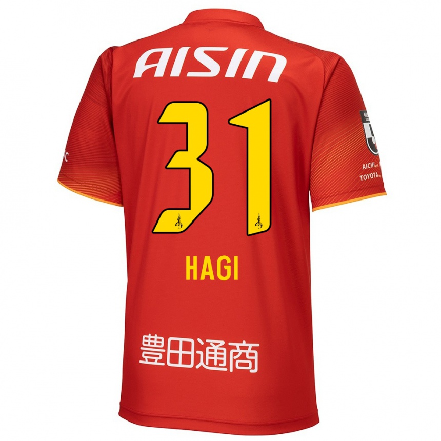 Men Football Hiroaki Hagi #31 Red White Yellow Home Jersey 2024/25 T-Shirt