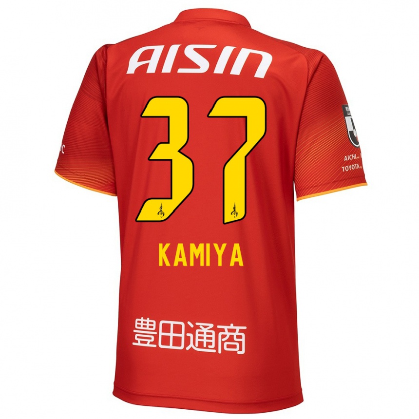 Men Football Kiichi Kamiya #37 Red White Yellow Home Jersey 2024/25 T-Shirt