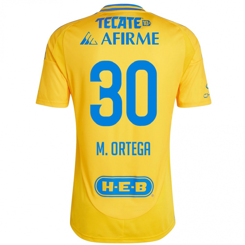 Men Football Miguel Ortega #30 Gold Yellow Home Jersey 2024/25 T-Shirt