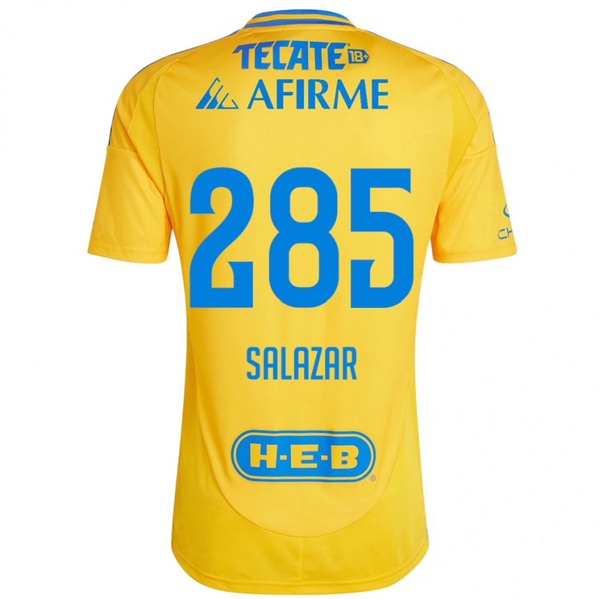 Men Football Bryan Salazar #285 Gold Yellow Home Jersey 2024/25 T-Shirt