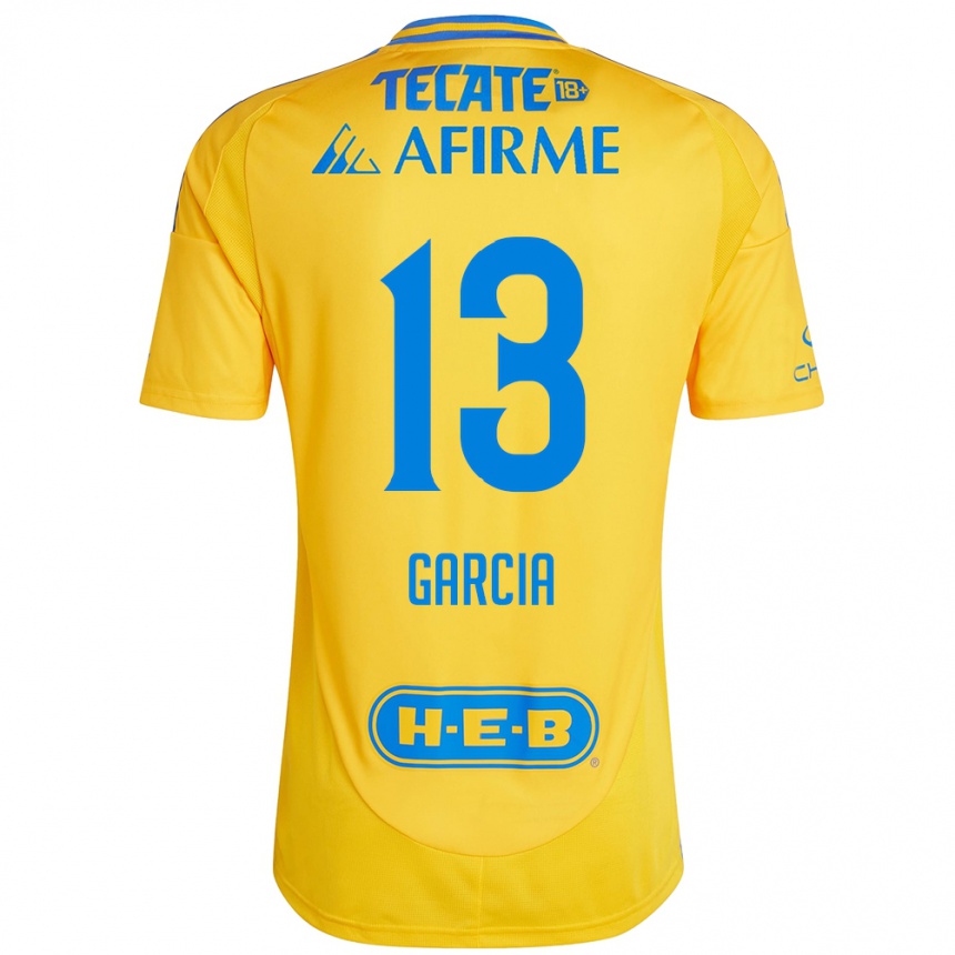 Men Football Miriam Garcia #13 Gold Yellow Home Jersey 2024/25 T-Shirt