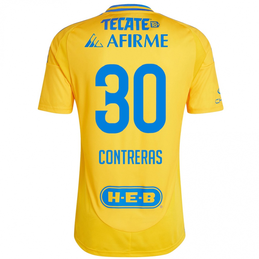 Men Football Lizeth Contreras #30 Gold Yellow Home Jersey 2024/25 T-Shirt