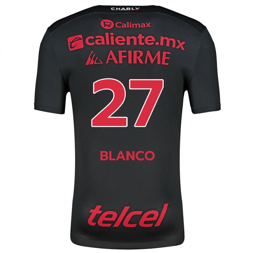 Men Football Domingo Blanco #27 Black Red Home Jersey 2024/25 T-Shirt