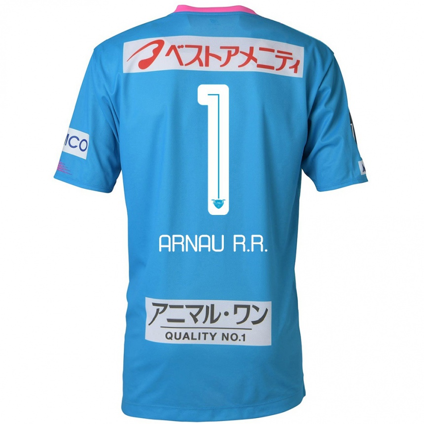 Men Football Arnau Riera #1 Blue Pink Home Jersey 2024/25 T-Shirt