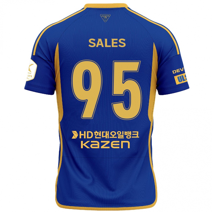 Men Football Matheus Sales #95 Blue Yellow Home Jersey 2024/25 T-Shirt