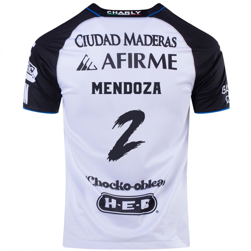 Men Football Omar Mendoza #2 Black Blue Home Jersey 2024/25 T-Shirt