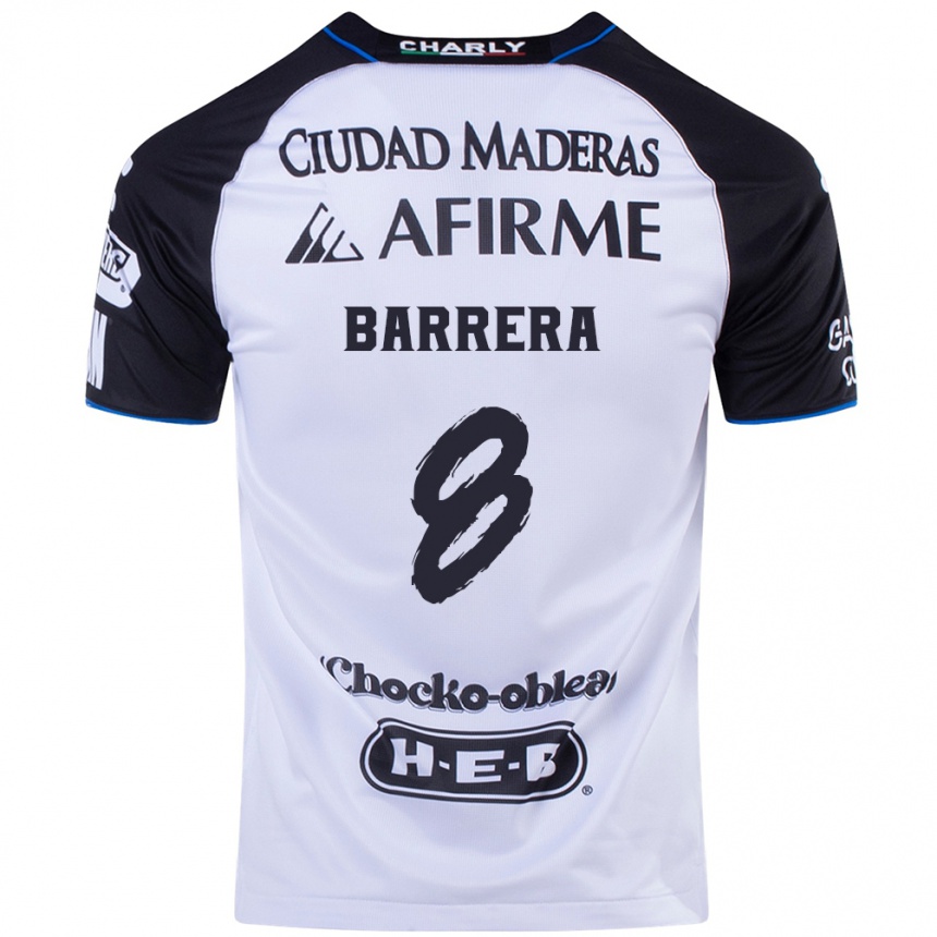 Men Football Pablo Barrera #8 Black Blue Home Jersey 2024/25 T-Shirt