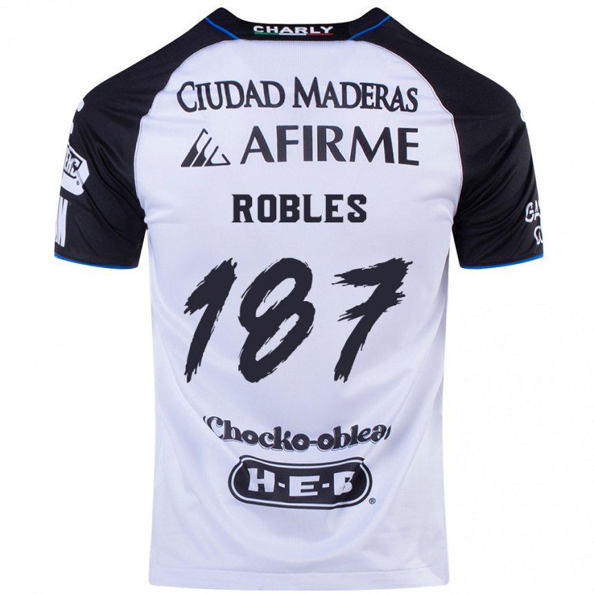 Men Football Juan Robles #187 Black Blue Home Jersey 2024/25 T-Shirt