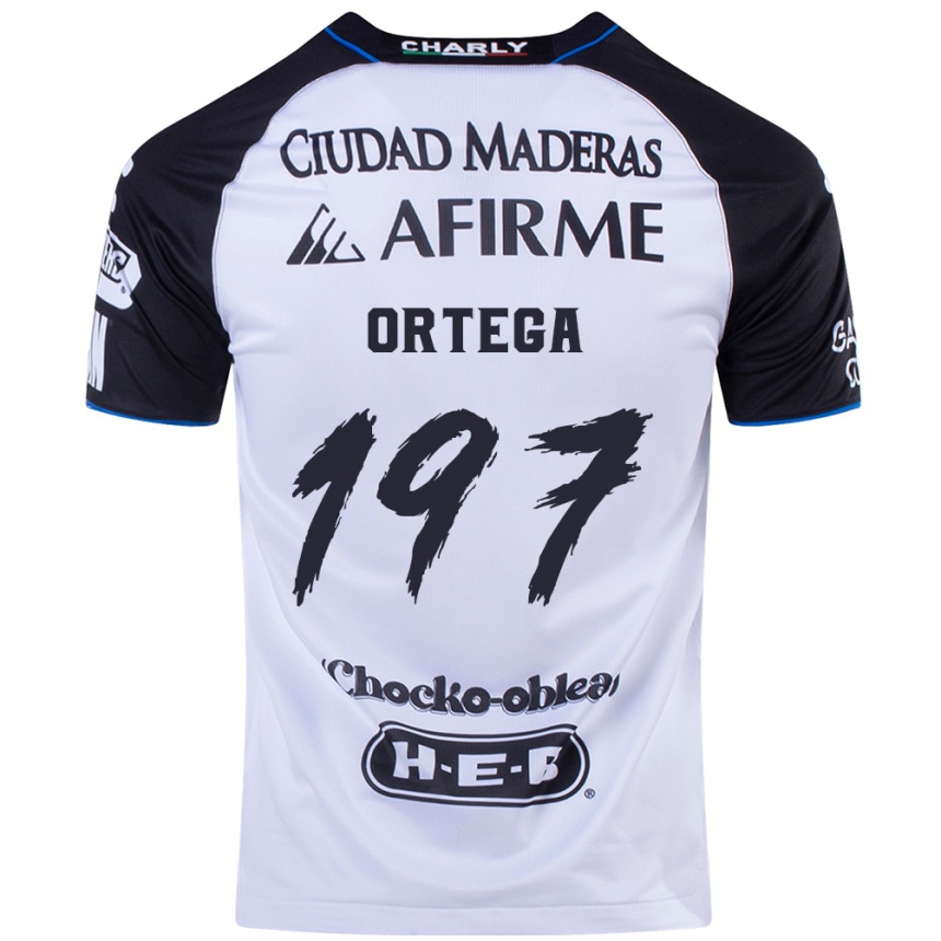 Men Football Javier Ortega #197 Black Blue Home Jersey 2024/25 T-Shirt