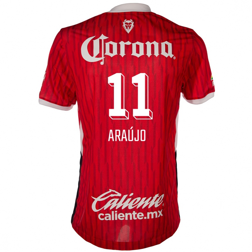 Men Football Maximiliano Araújo #11 Red White Home Jersey 2024/25 T-Shirt