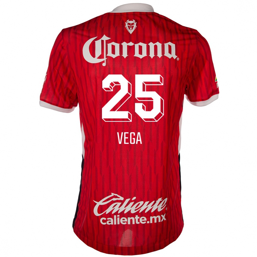 Men Football Alexis Vega #25 Red White Home Jersey 2024/25 T-Shirt