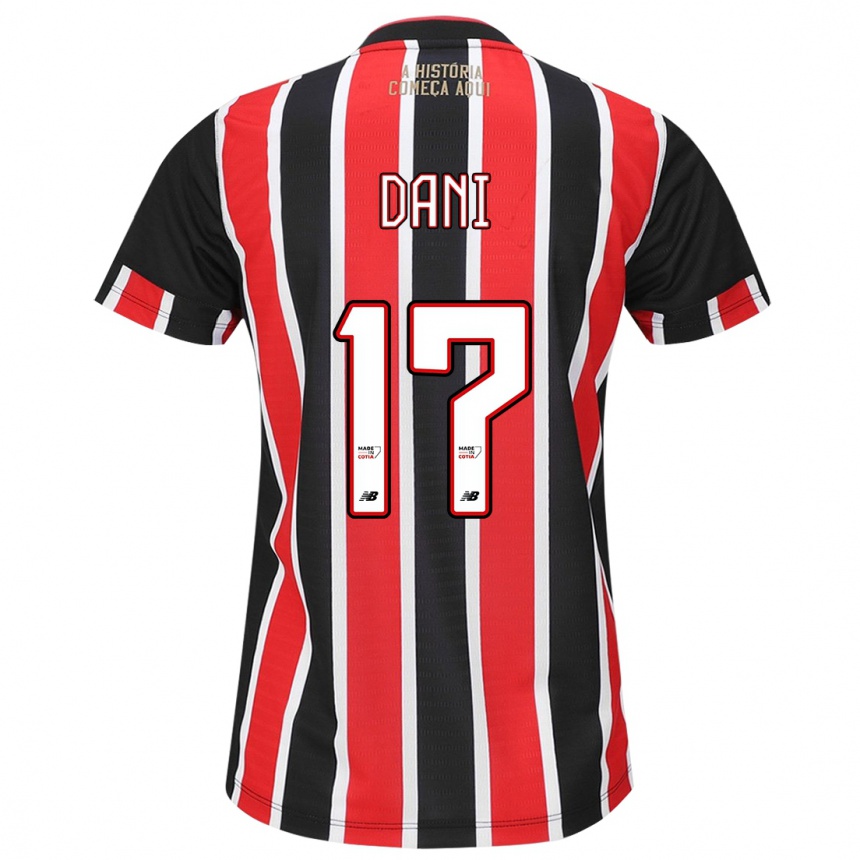 Men Football Dani #17 Black Red White Away Jersey 2024/25 T-Shirt