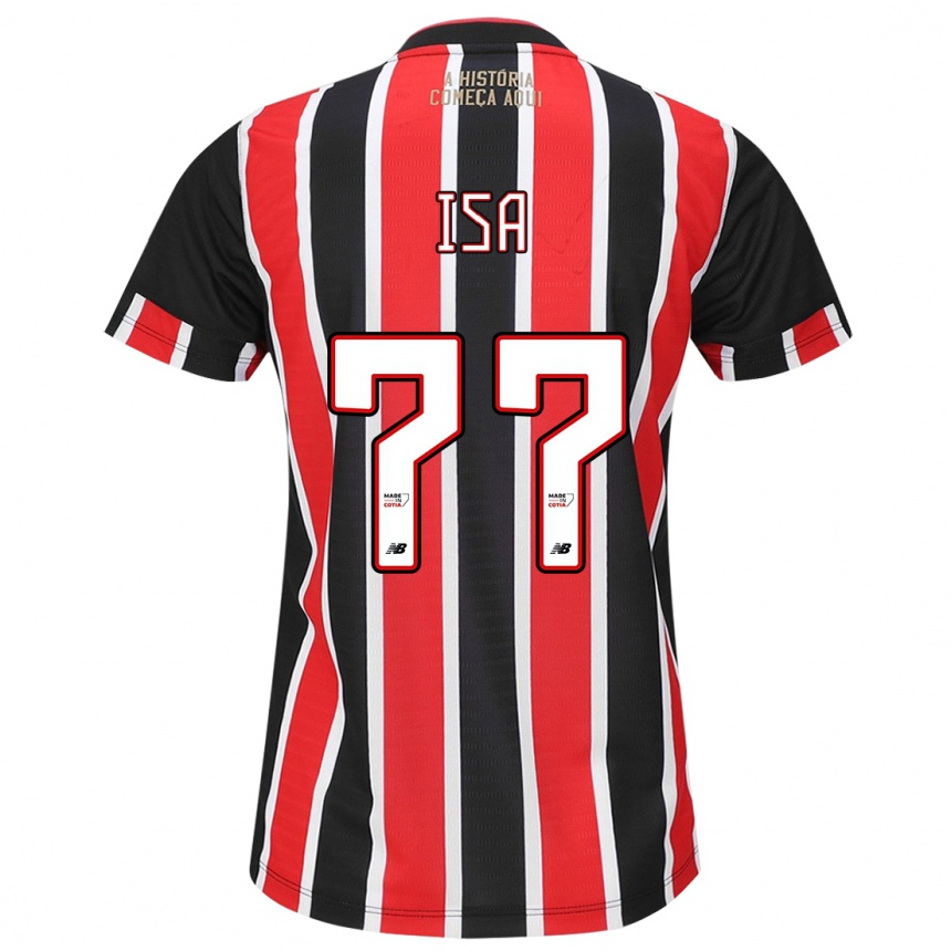 Men Football Isa #77 Black Red White Away Jersey 2024/25 T-Shirt