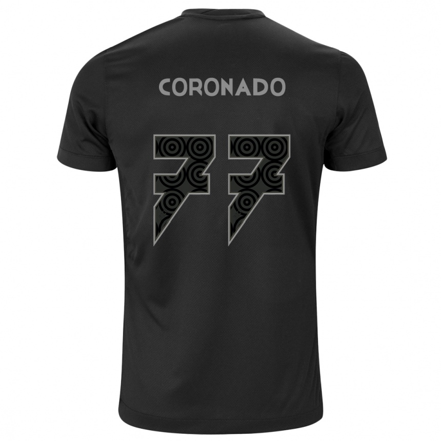 Men Football Igor Coronado #77 Black Away Jersey 2024/25 T-Shirt