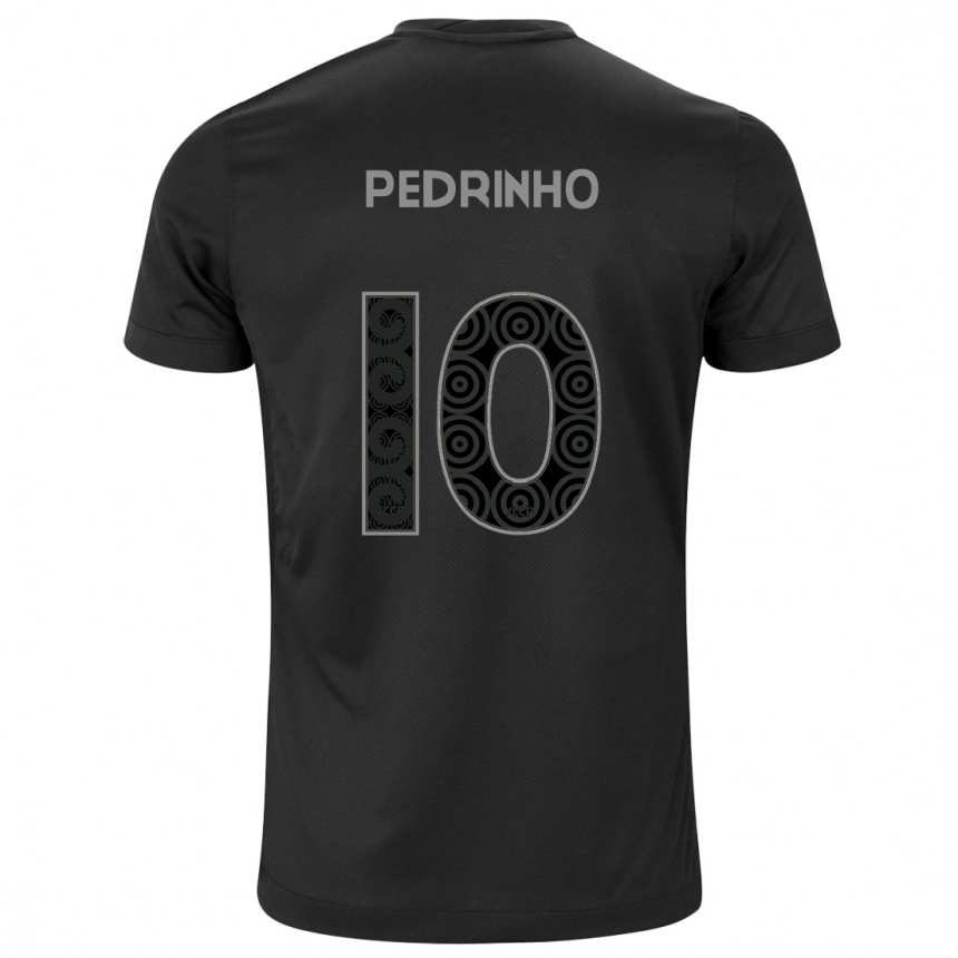 Men Football Pedrinho #10 Black Away Jersey 2024/25 T-Shirt