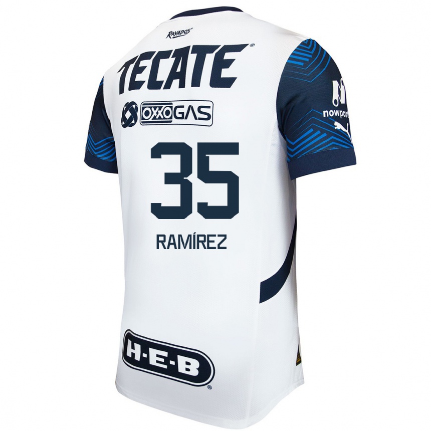 Men Football Pedro Ramírez #35 White Blue Away Jersey 2024/25 T-Shirt