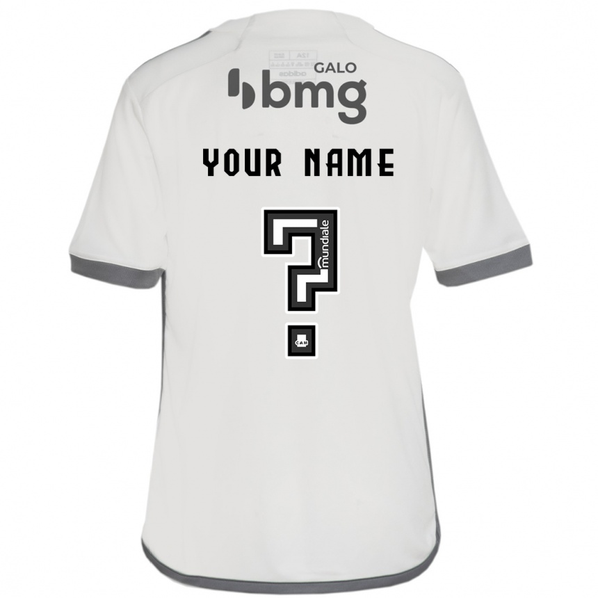 Men Football Your Name #0 Off White Away Jersey 2024/25 T-Shirt