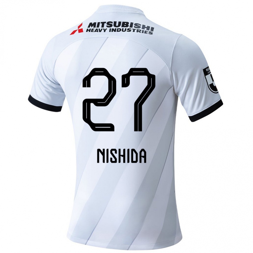 Men Football Haruto Nishida #27 White Grey Away Jersey 2024/25 T-Shirt